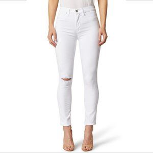 Hudson Jeans Holly skinny high rise cropped white women slit knee denim new 31